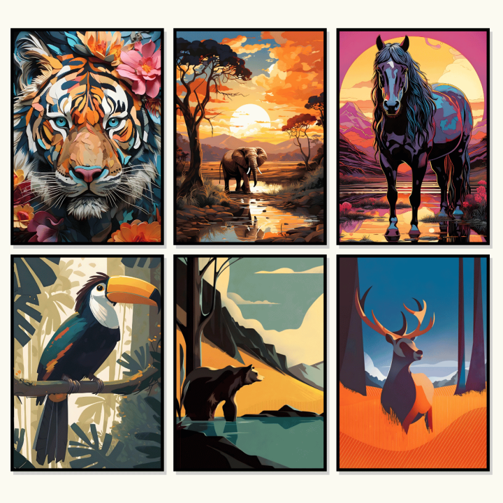 A3/A4%20Size%20Framed%20wall%20posters%20beautiful%20nature%20Animals%20Art%20elegant%20wall%20posters%20wall%20decorations%20for%20any%20room%20-%20Image%202