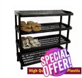 Shoe Rack High Quality Plastic 4 Floor Black Shoe rack. 