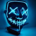 Halloween Mask Light Up, Hacker Purge Mask, Scary LED Mask for Cosplay Costumes Festival Carnival Party Gifts Kids Men Women. 
