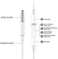 5G Wired Earphones 3.5mm Jack In Ear Earbuds Stereo Bass Sound Earphone White Color Headset With Microphone handfree. 