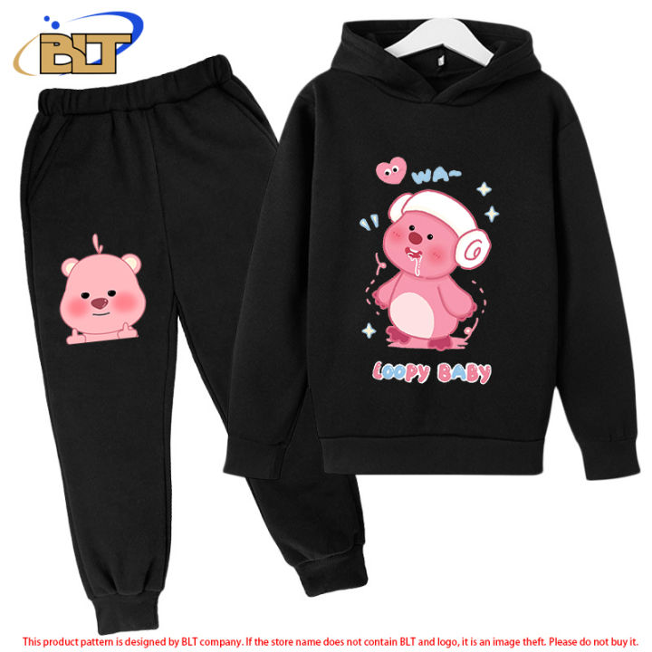 Cute%20loopy%20children's%20clothing%20plus%20velvet%20hoodie%20suit%20kids%20sports%20sweatshirt%20pants%202-piece%20suit%20for%20boys%20and%20girls%20-%20Image%202