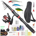 bellylady Carbon Fiber Fishing Rod Kit With Fishing Reel Line Lure Hook Carry Bag Fishing Gear For Saltwater Freshwater. 