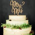 Wooden Cake Topper Love Mr&Mrs Letters Cake Wedding Toppers Engagement Cake Decoration Supplies. 