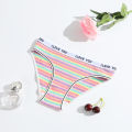 SMY 5 PCS/Set Soft Threaded Rainbow Printed Women Underwear Breathable Colorful Women Briefs. 