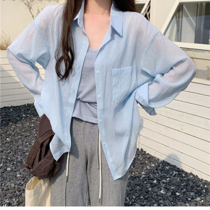 Outerwear Drape Tencel Shirt Women's Thin Spring and Summer