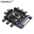 Tishric 1 To 8 3pin Fan Hub Pwm Sata Molex Splitter Pc Mining Cable 12v Power Suppply Cooler Cooling Speed Controller Adapter. 