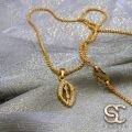 Gold Plated Guaranteed 1.5MM New Trend Stylish Diamond Chain 18/24 Inch Beautiful Design With eye Design Fixed Stone Pendant. 