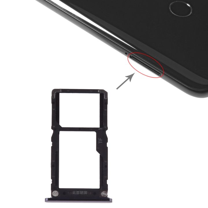 SIM Card Tray + Micro SD Card for Xiaomi Mi 8 Lite(Black)