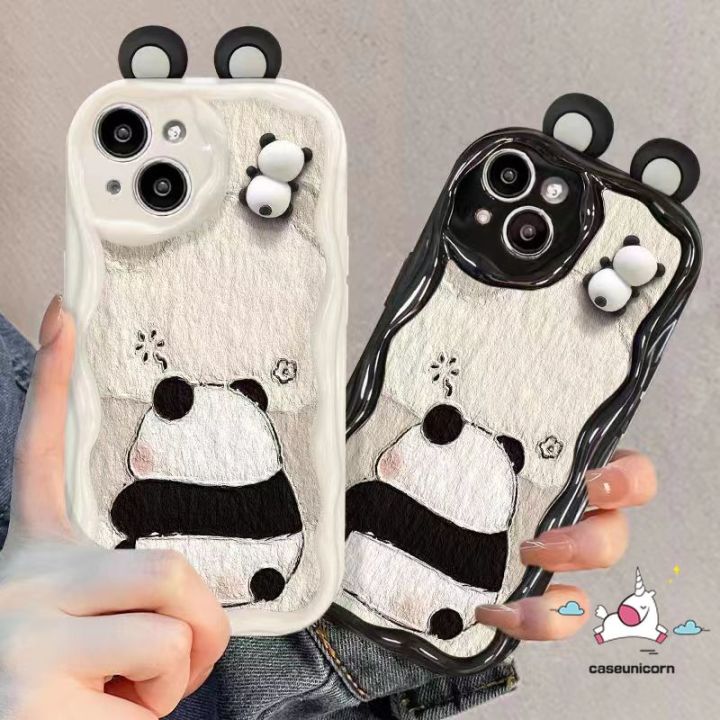 Cartoon 3D Doll Panda Couples Case Compatible For IPhone 7Plus XR