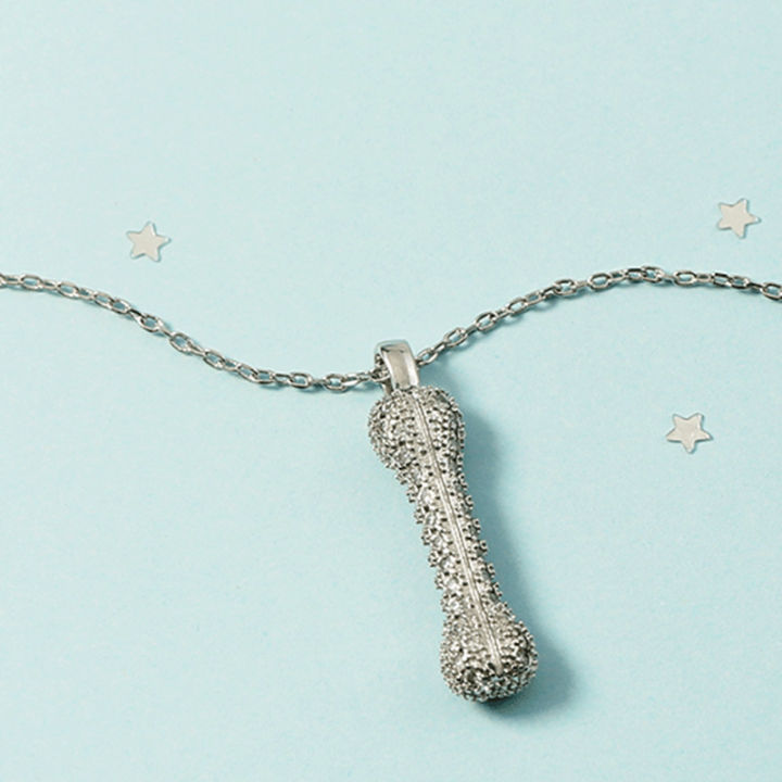 Star%20Wang%20Yibo%20Full%20Diamond%20Dog%20Bone%20Necklace%20Men's%20Hip%20Hop%20Simple%20Fashion%20Japan%20and%20South%20Korea%20Niche%20Personality%20Pendant%20-%20Image%204