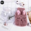 Cute Rabbit Hot Water Bottle Bag for Girls Plush Shoulder Hand Warmer Heat Pack Warm Belly Instant Hot Pack Winter Heating Pad. 