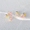 Beautiful Earrings Cartilage Ear Silver Zircon Women's Essence 925 Pure CANNER 1 Piece Korean Ring Body Jewelry. 