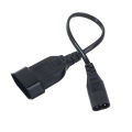 For PDU UPS 25cm IEC320 C8 Male To Europe Schoko CEE7/16 Outlet Female Socket Power Extension Cable. 