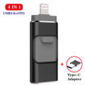 4 in 1 HD USB Stick 3.0 Flash Stick for iPhone/Android Type C Usb Key OTG Pendrive 128 GB 64 GB 32 GB 16GB Mini Pen Drive. 