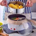 Portable Electric Hot Pot Cookware Pasta Pot Non-stick Casserole Pot with Steam Rack for Eggs/Soup. 