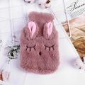 Cute Rabbit Hot Water Bottle Bag for Girls Plush Shoulder Hand Warmer Heat Pack Warm Belly Instant Hot Pack Winter Heating Pad. 