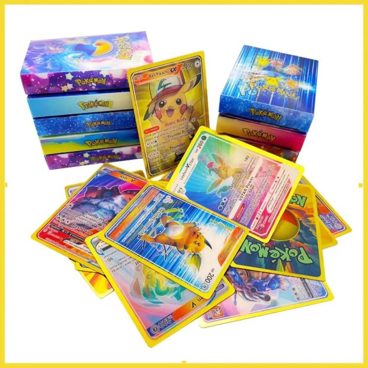 pokemon%20cards%20golden%20Pokemon%203D%20Shining%20Rainbow%20Cards%20English%20Spanish%20Vmax%20Gx%20Charizard%20Pikachu%20Trading%20Game%20Collection%20Battle%20Card%20Children%20Toy%20GiftParty%20Games%20Crafts%20-%20Image%202