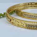 Hight Quality Fashion Gold Plated bangal ESH Lover round shape bangel Stylish two Bangle With Stone For Women. 