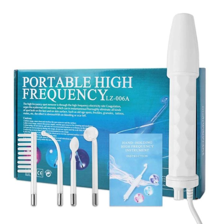 4 in 1 Portable Handheld High Frequency Facial Beauty Machine Skin Therapy Wand Machine for Acne Treatment Skin Tightening
