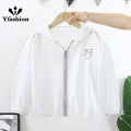 Kids Sunscreen Clothing Hooded Outdoor Sportswear Lightweight Breathable Air Conditioning Shirt For Boys Girls. 