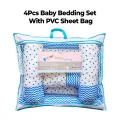 Combo of Baby Mattress with Net and Pillow/ Foldable Baby Mosquito Net/ Baby Sleeping Bag/ 4 Pcs Bedding Set. 