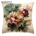 Long-lasting Pillow Cover Floral Print Cushion Cover Pillowcase Soft Durable Decorative Pillowslip for Easy Maintenance Favorite. 
