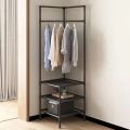 Multi-Function Corner Coat Rack, Floor Stationary Clothes Hanger Shelves, Removable Metal Clothes Storage Shelves, Hanging Shelf Bedroom Standing Corner Coat Rack Easy Assembly Portable Clothes Rack Furniture Storage Rack. 