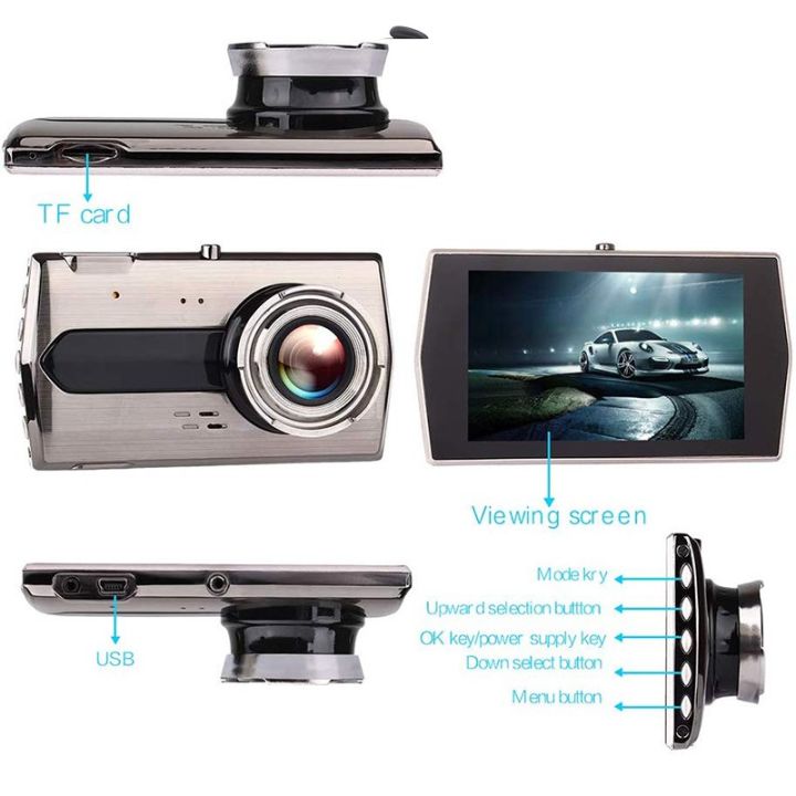 Car%20DVR%20Driving%20Recorder%20Front%20and%20Rear%20Dual%20Recording%20Camera%204.0%20inch%20Screen%201080P%20Rear%20View%20Reversing%20Camera%20-%20Image%204