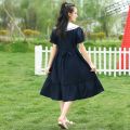 Doll Collar College Style Girl Dress Summer Junior High School Student High School Girls' Summer Wear Long below the Knee Long Skirt. 
