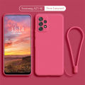 Samsung Galaxy A23 4G/A23 5G Phone Case Lens Protection Casing Solid Straight Edge Liquid Silicone Soft TPU Back Cover. 