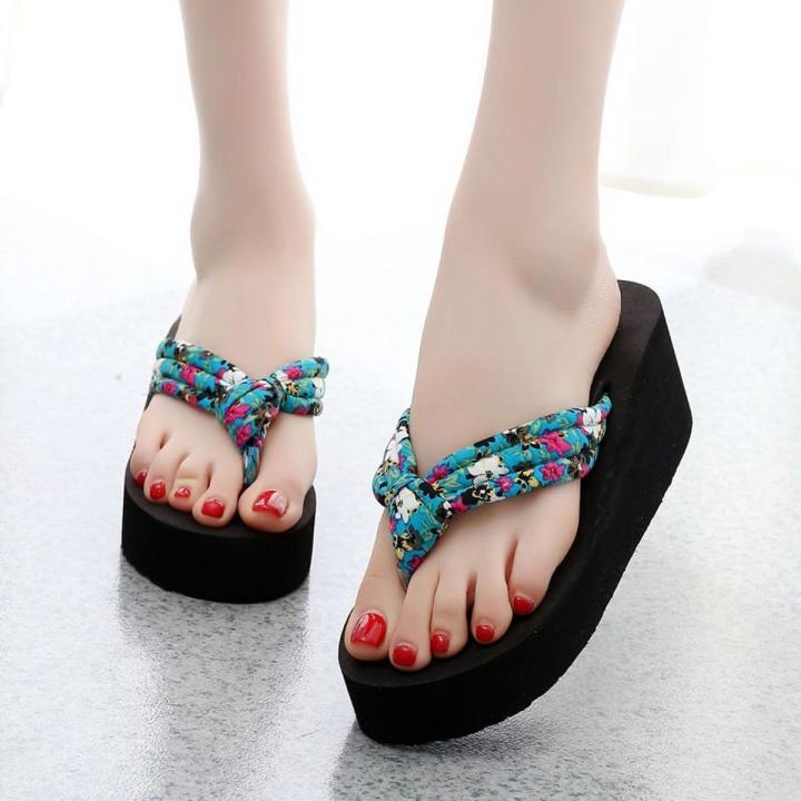 New High Heel Platform Slippers Women's Summer Beach Non-Slip
