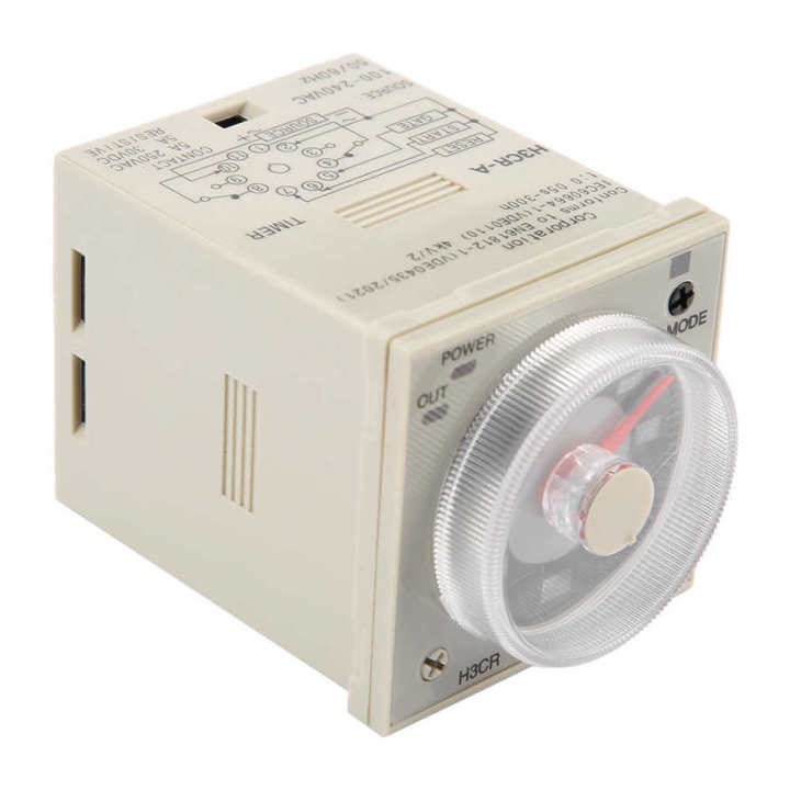 H3cr-a8 Manual Walfront H3CR-A 11-Pin Range Adjustable Delay Relay 100-240Vac 100-125VDC 0.5S-300H Knob Control Time Relay 8 Pin Time Relay