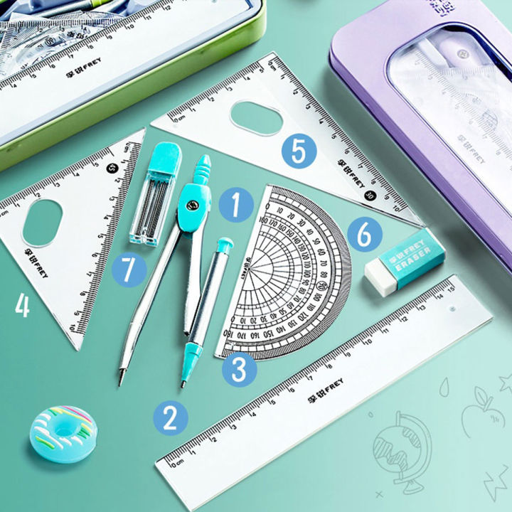 %E3%80%90HOT%E3%80%91%207Pcs%20Geometric%20Mathematical%20Drawing%20Tool%20Set%20Multi-Functional%20Compass%20Protractor%20Ruler%20Eraser%20-%20Image%202