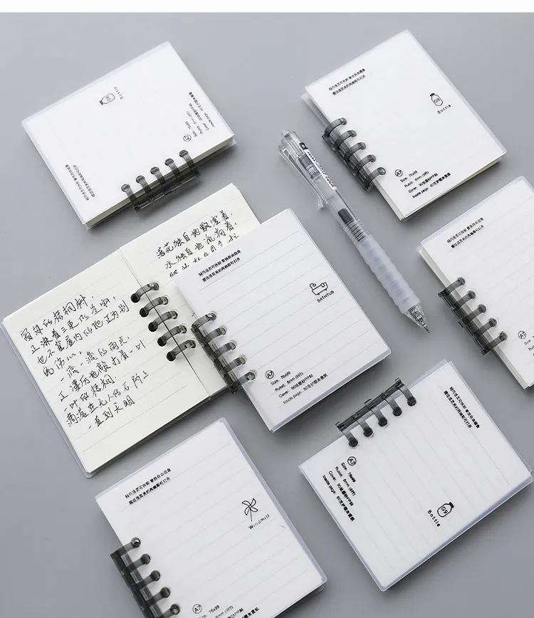 Epakh 7-Pack Mini Notebook Set - 3.5x5.5 Inch Pocket Journals With Pen Holder & Bookmark