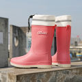 Rain Shoes Women's Outdoor Non-Slip Mid-High Tube Pink Rain Boots Women's Waterproof Rain Boots Fashion Work Rubber Shoes. 