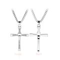 Fast and Furious Cross Necklace Rhinestones pendant Men's Chain Dominic Toretto Stainless Steel Choker Jewelry Accesories Gift. 