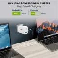 Prolink PTC412001 120W PPS PD GaN Fast Wall Charger Intellisense with Power delivery- Macbook Pro charger, Laptop charger USB-C adapter, iPhone 14, Samsung s22 Lenovo, Nintendo. 