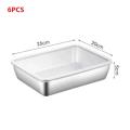 1/3/6pcs Kitchen Stainless Steel Food Storage Containers Set With Transparent Lids Stackable For Meat Fruits Veggies Camping. 