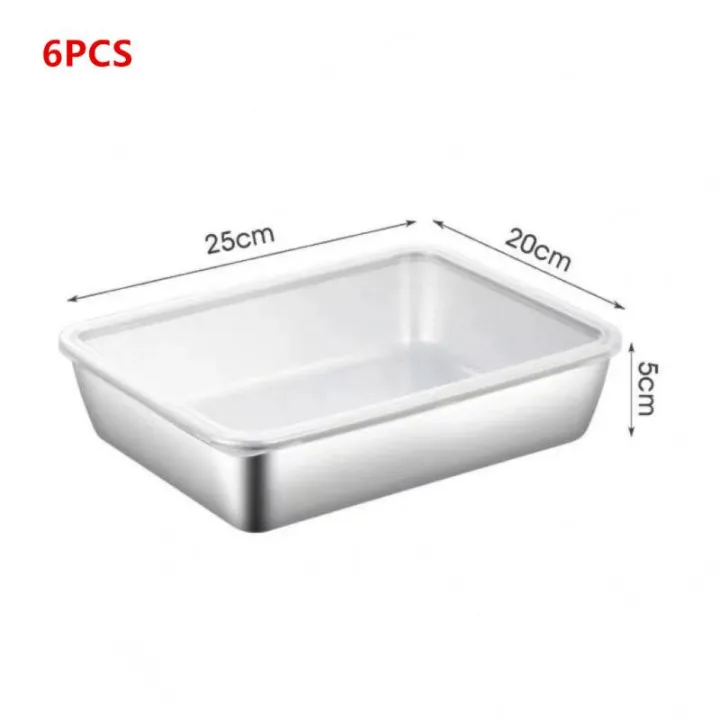 1/3/6pcs%20Kitchen%20Stainless%20Steel%20Food%20Storage%20Containers%20Set%20With%20Transparent%20Lids%20Stackable%20For%20Meat%20Fruits%20Veggies%20Camping%20-%20Image%204