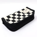 Stationery Bag Checkerboard Lattice Pencil Bag Cute Large Capacity Pencil Case Canvas Pencil Bag Office Students Kids Supplies 1Pcs. 