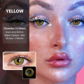 👍 UYAAI 1 Pair Yellow Contact Lenses Natural Colored Lenses For Eyes Super Beauty Colored Eye Lenses For Yearly Use. 