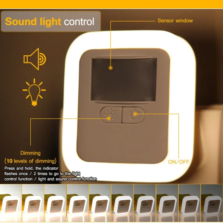 Zzitaill%200.8W/2.4W%20LED%20night%20lamp%20plug-in%20wall%20light%20sound%20sensing/human%20body%20sensing%20light%20dimming%20lamp%20for%20hallway%20bedroom%20stairs%20-%20Image%204