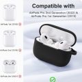 AirPods Pro 2nd generation silicone protective case with carabiner. 