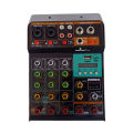 Mini Audio  Mixer or 4 Channel Music Console with 48V Phantom Power. 