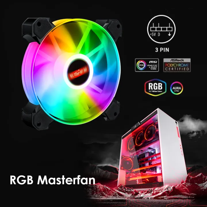New 120mm PC Case Fan Addressable RGB ARGB Silent Cooling Fan With 2 ...