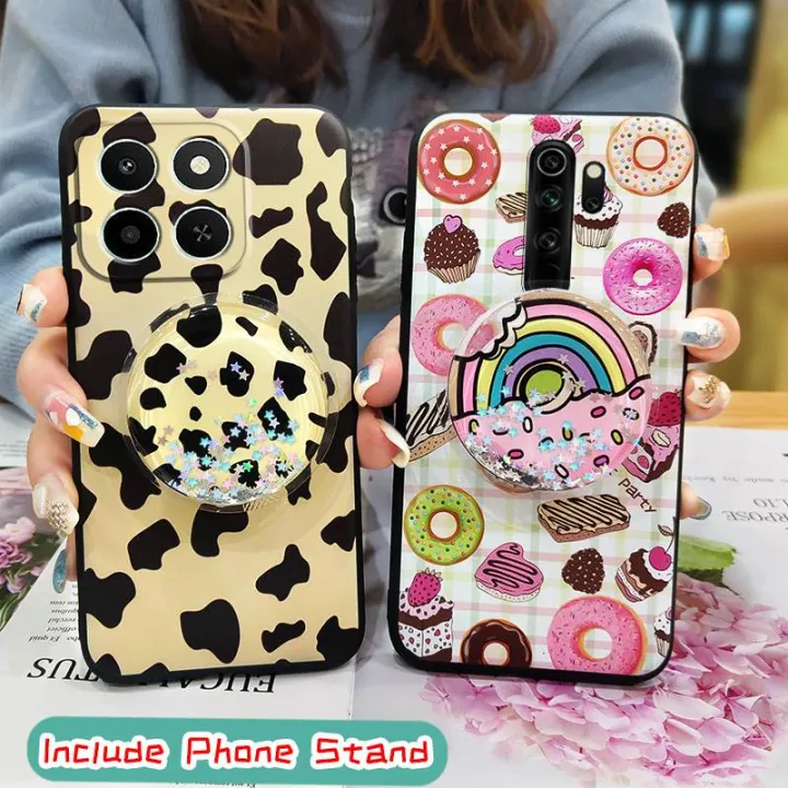 Rotatable%20stand%20Back%20Cover%20Phone%20Case%20For%20Honor%20X6c%20Quicksand%20cute%20Anti-knock%20Dirt-resistant%20Simplicity%20Cartoon%20TPU%20-%20Image%203