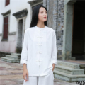 Clothing Tea Clothing Gong Opera Traditional Chinese Performance Costume R Sketch Cotton and Linen Layman Tang Suit Tai Chi Men and Women Zen Leisurely Spring and Autumn Practice. 