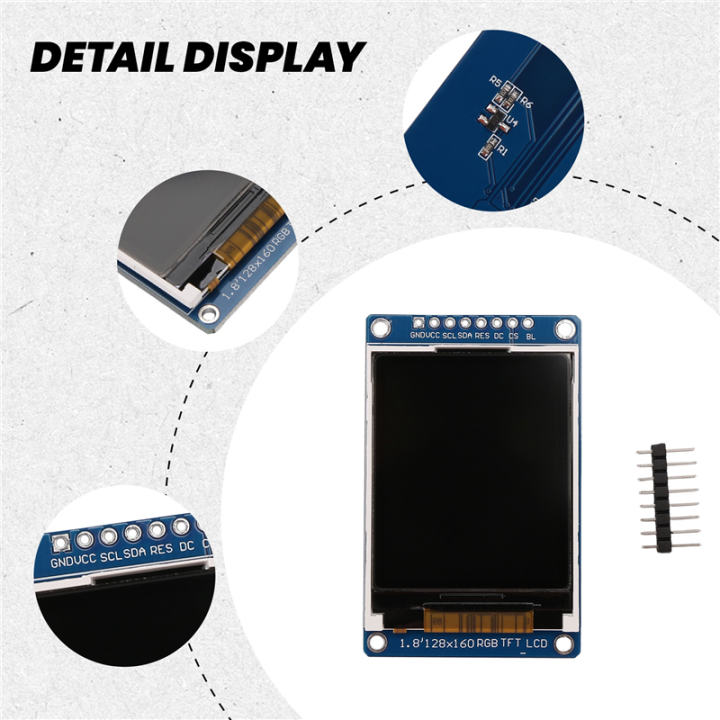 1.8%20Inch%20LCD%20Display%20Module%20Full%20Color%20128x160%20RGB%20SPI%20TFT%20LCD%20Display%20Module%20ST7735S%203.3V%20Replace%20OLED%20Power%20Supply%20-%20Image%205