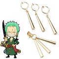 3pcs Set Fashion Anime One Peice Hikaw Gold Earrings for Women Men Zoro Earings Pendant Ear Hook Clip Accessories Jewelry Perfect Gift for Girlfriend. 
