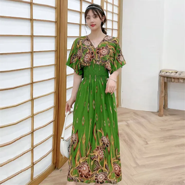 %E3%80%90ZIME%E3%80%91Women%20Bohemian%20Floral%20Printed%20Short%20Sleeve%20Long%20Dress%20V-neck%20Party%20Beach%20Maxi%20Dress%20-%20Image%203